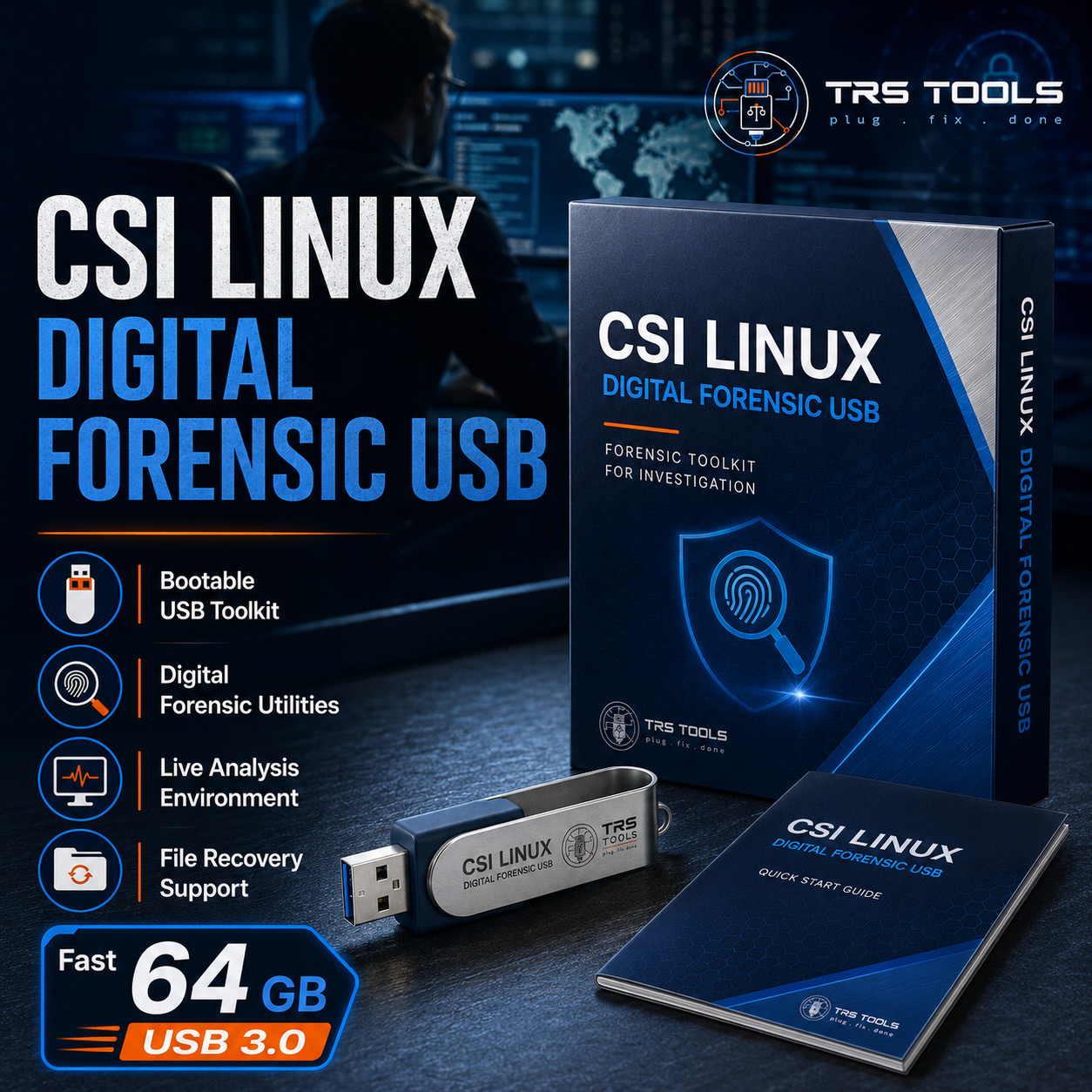 CSI Linux OSINT Forensics Incident Response 64GB Boot USB
