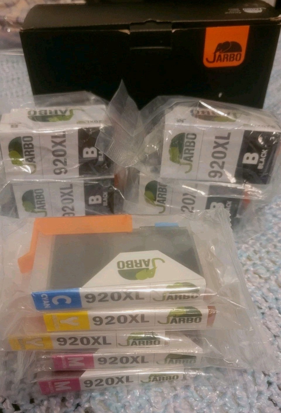 JARBO Compatible Ink Carts Rep HP 920XL High Yield, 3 Blk, 2 Mag, 1 Cyan, 2 Yell