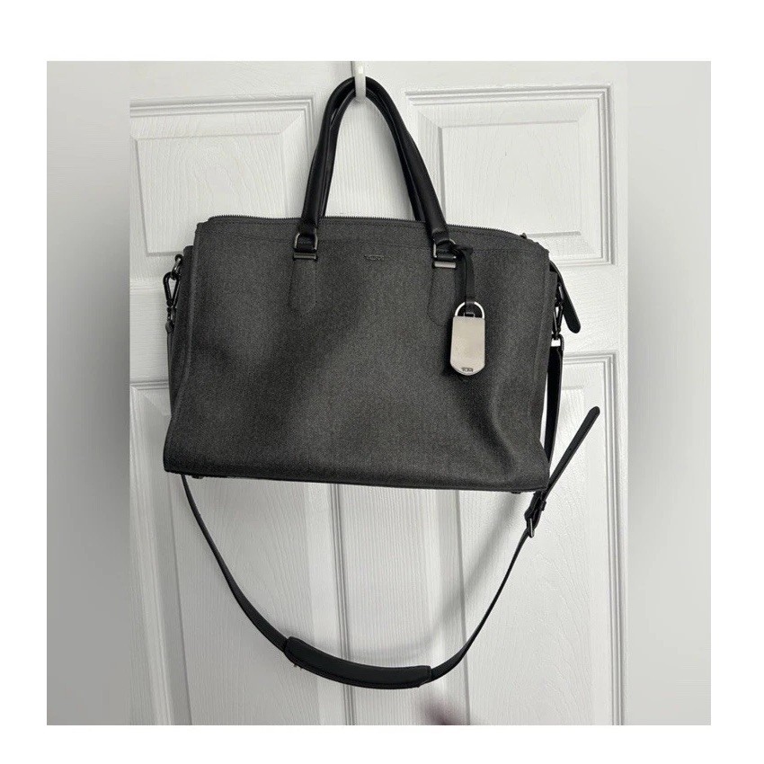 Tumi Gray Solid Briefcase Laptop Bag