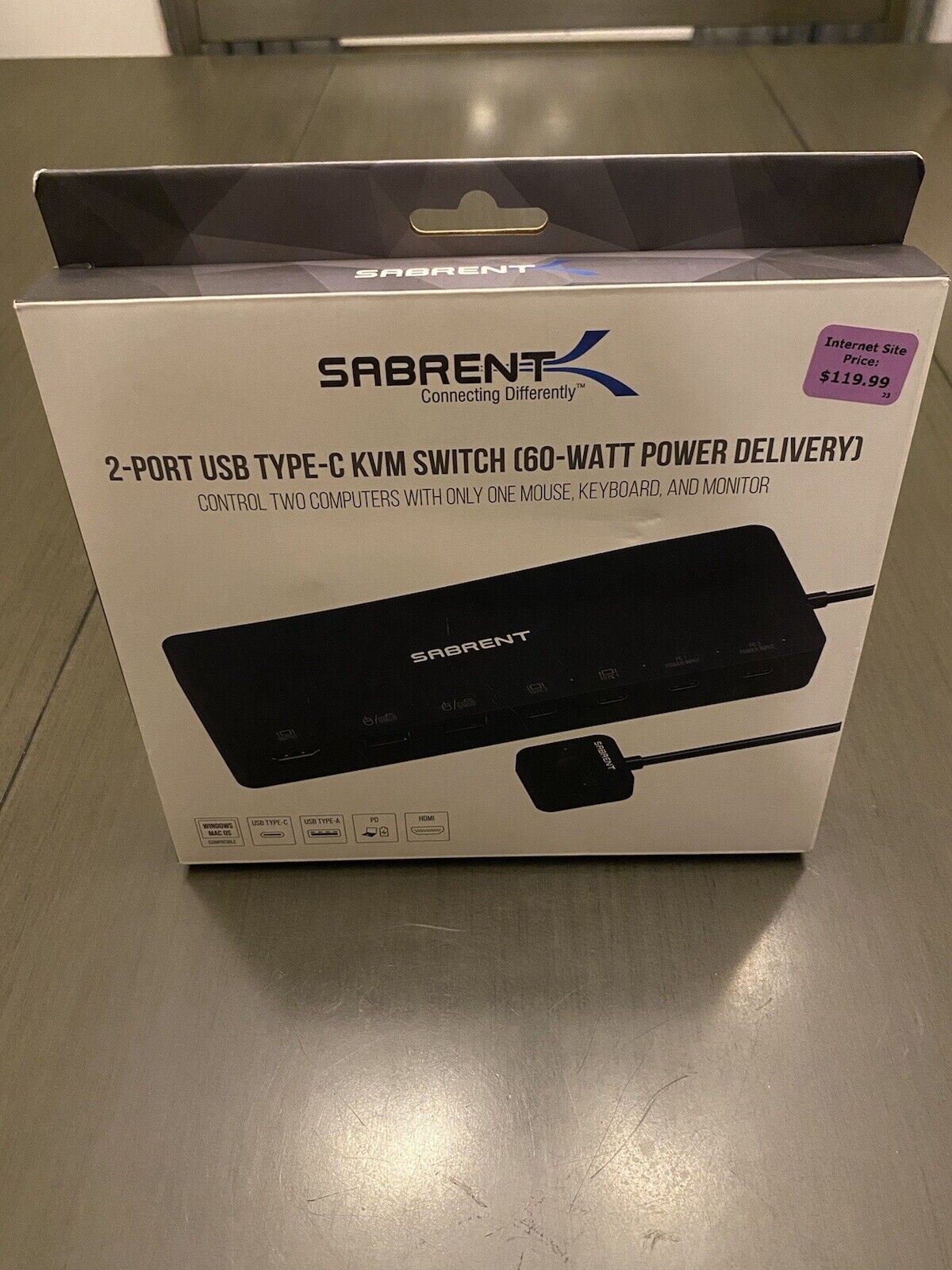 Sabrent 2 Port USB Type-C KVM Switch