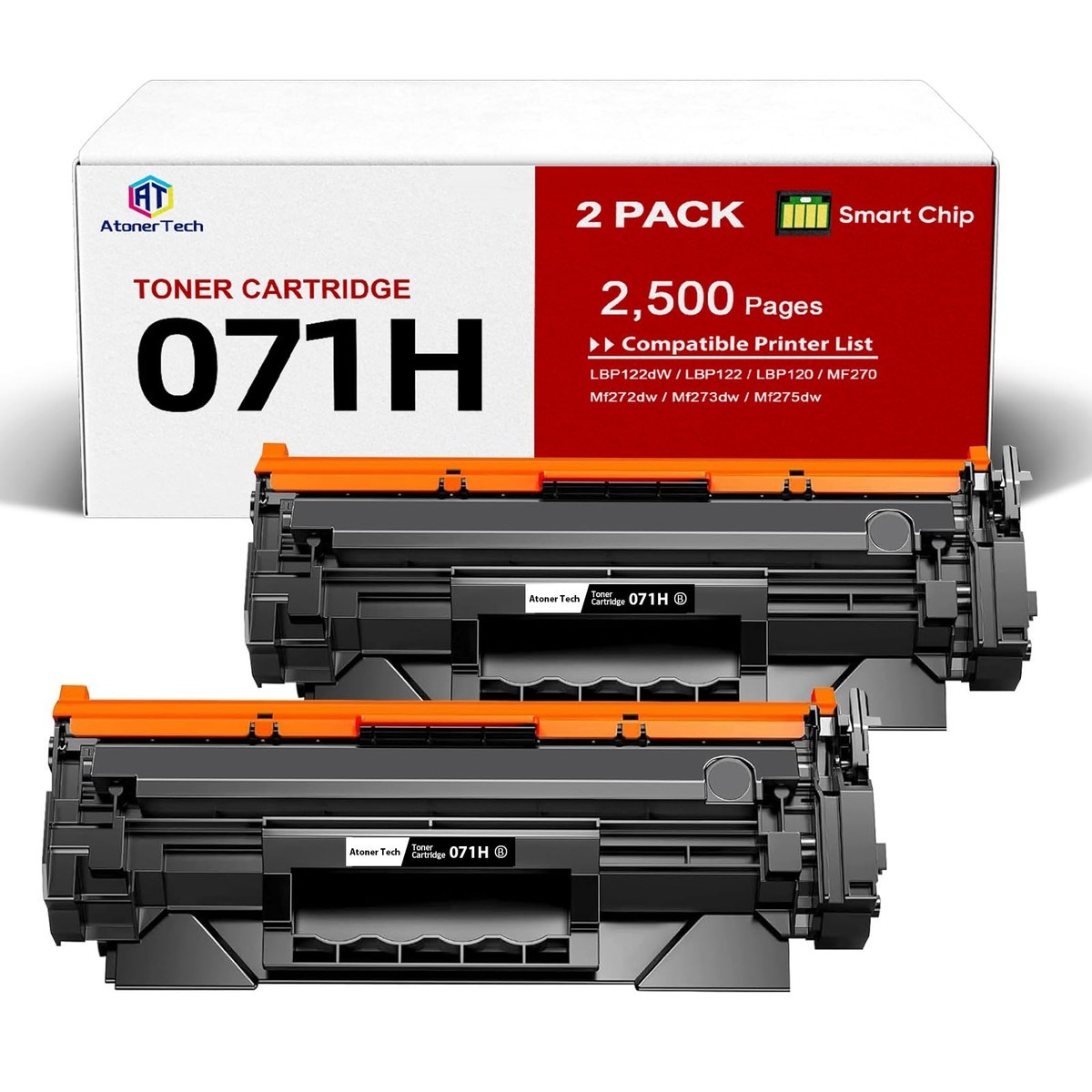 2-Pack 071/071H High Yield Black Toner for Canon LBP122dw MF273dw MF275dw