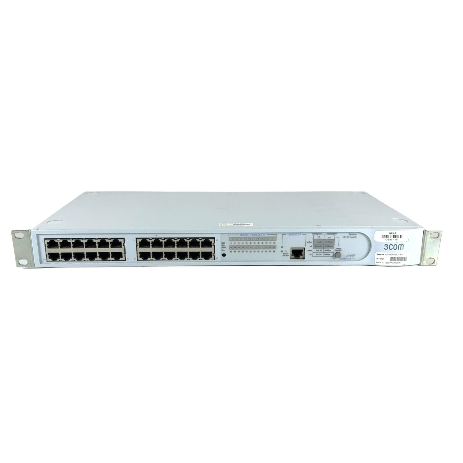 3Com SuperStack 3 Baseline 3C16475 24-Port 10/100 + 2-Port Gigabit Switch