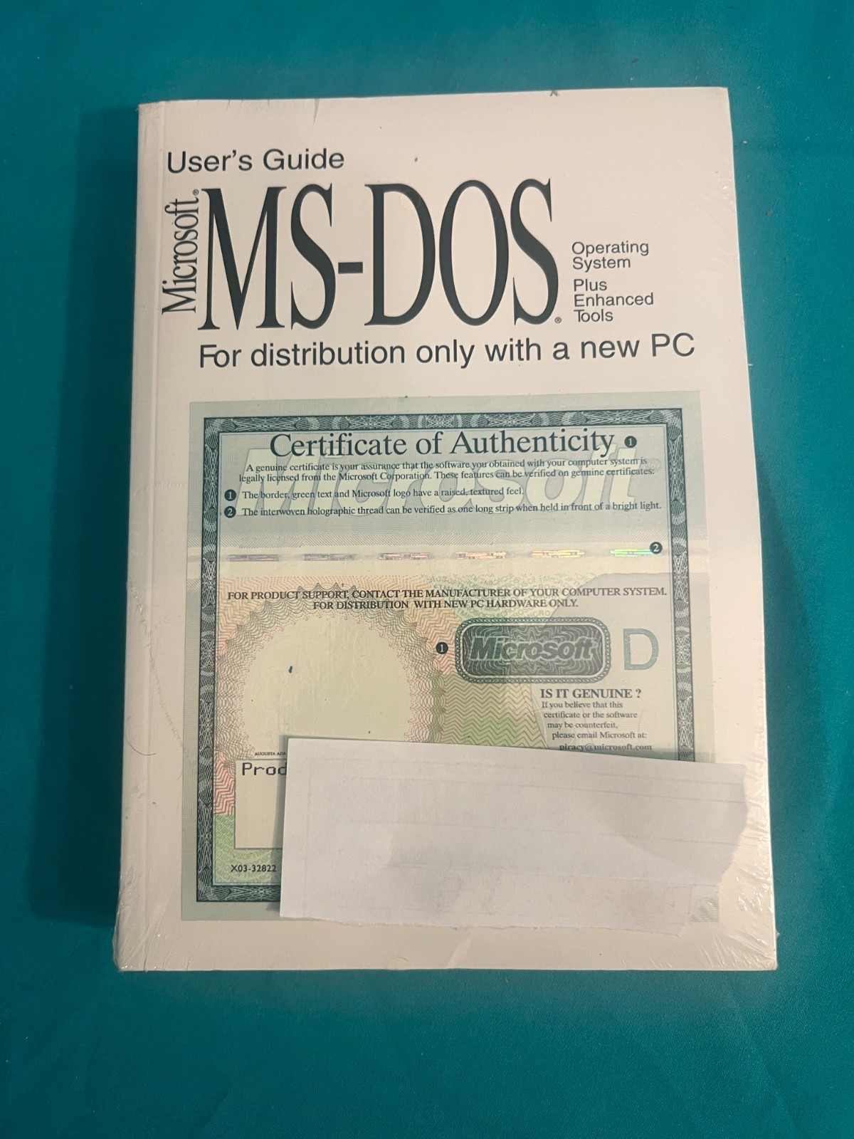 Microsoft MS-DOS 6.22 OEM User's Guide Manual Sealed COA Certificate Authentic