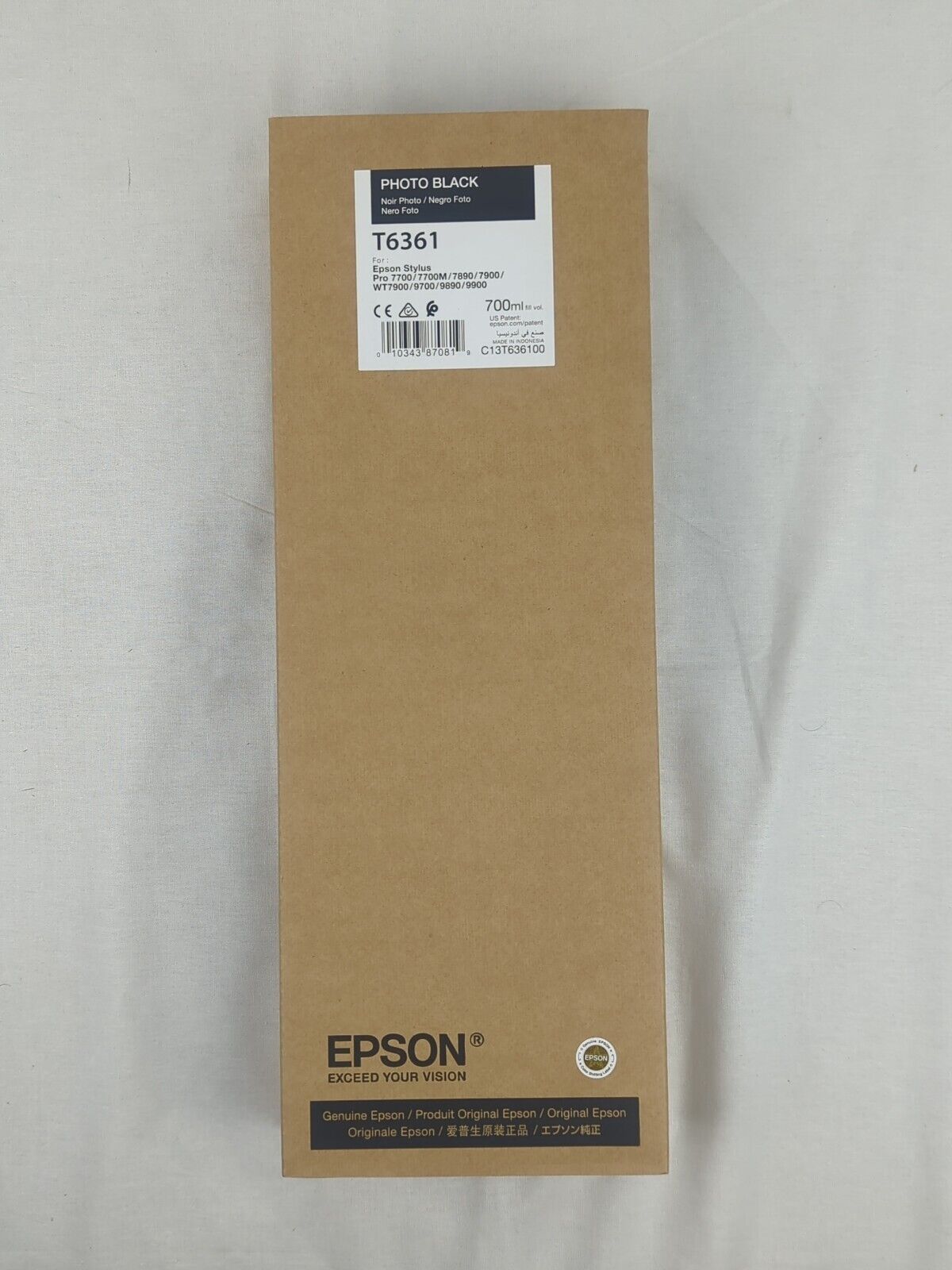 Sealed Genuine Exp.11/2022 Epson T6361 Photo Black Ink Cartridge Pro 7900 9900