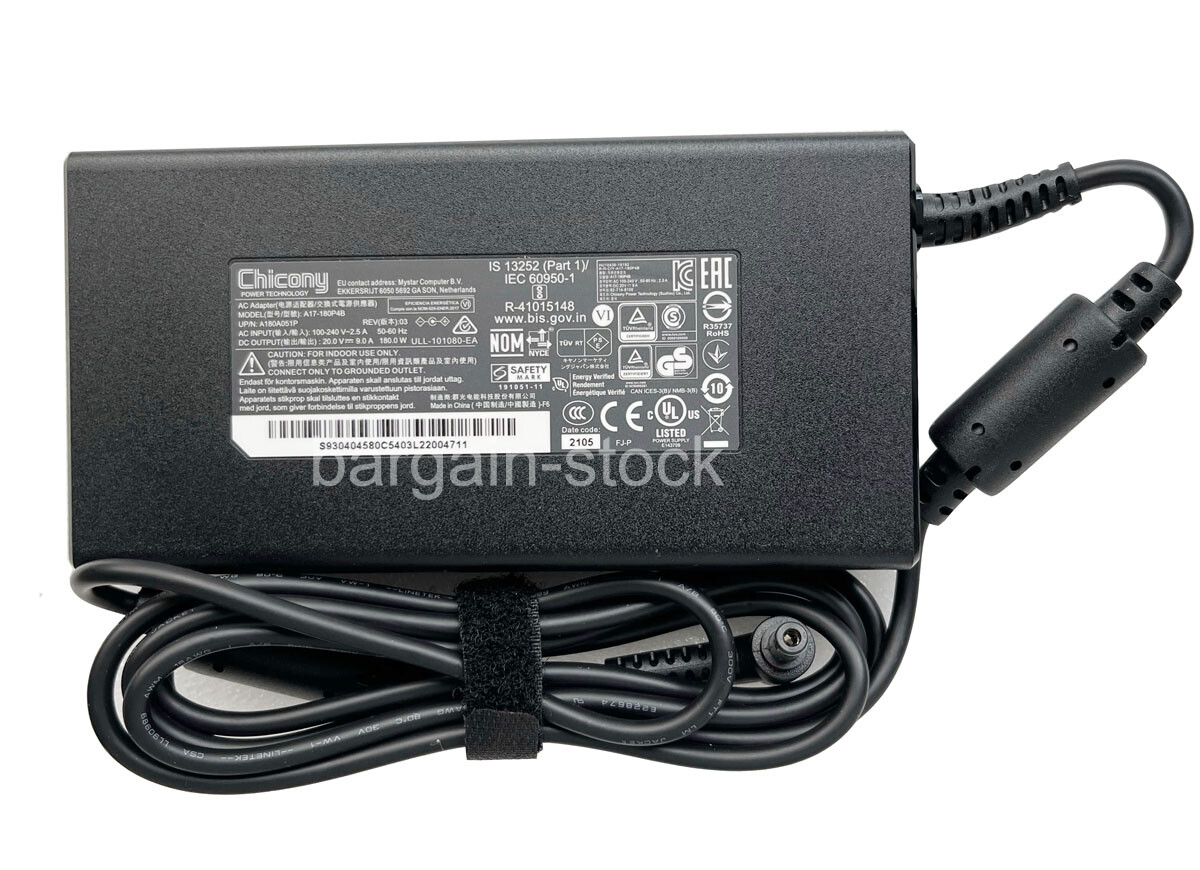 Original 180W AC Adapter Charger For MSI Katana GF66 11UE 11UG Laptop 5.5*2.5mm