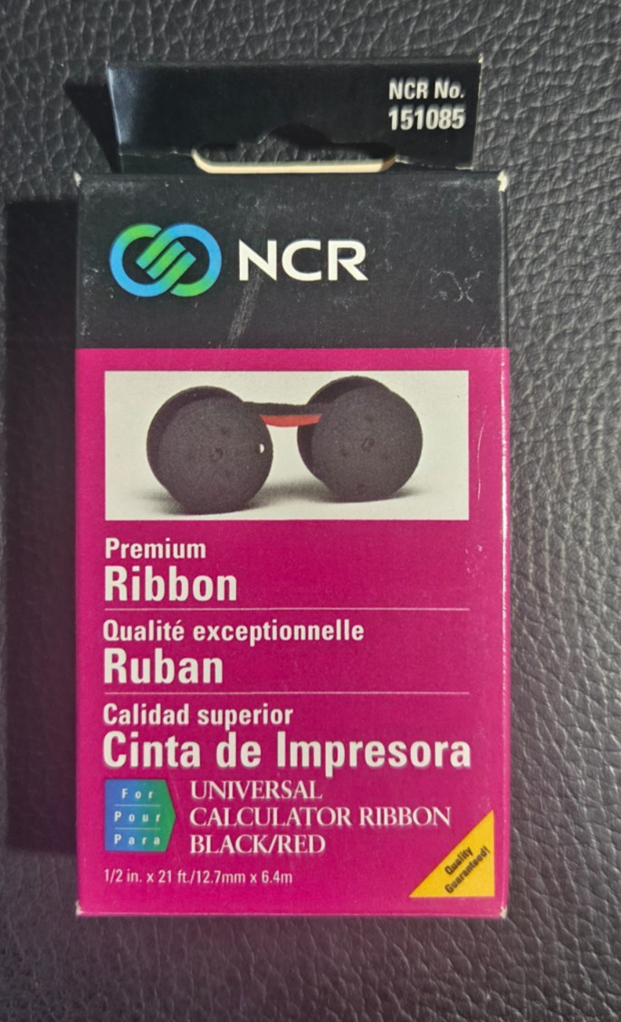 NCR Premium Ribbon 151085 Black Red 1/2 in. x 21 ft.