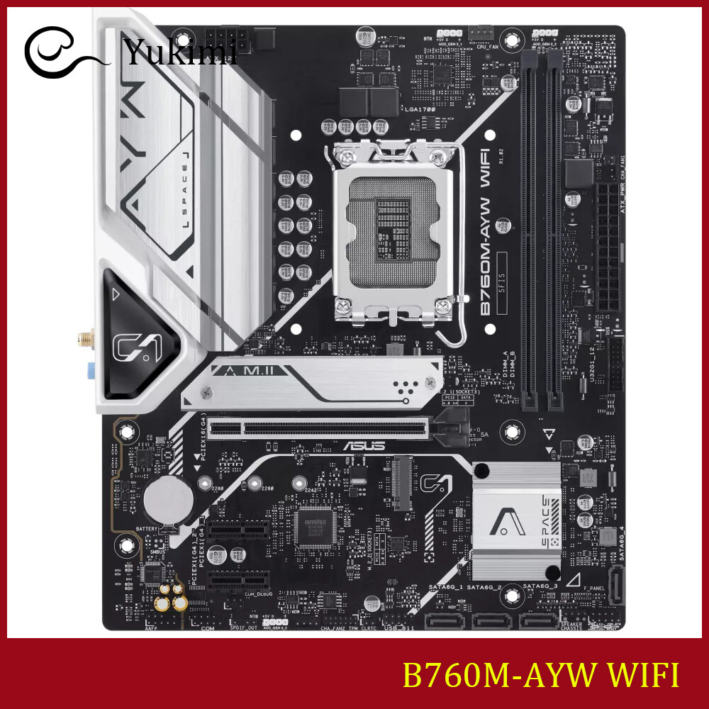 FOR ASUS B760M-AYW WIFI DDR5*2 LGA1700 96GB HDMI Intel mATX Ｍotherboard Test OK