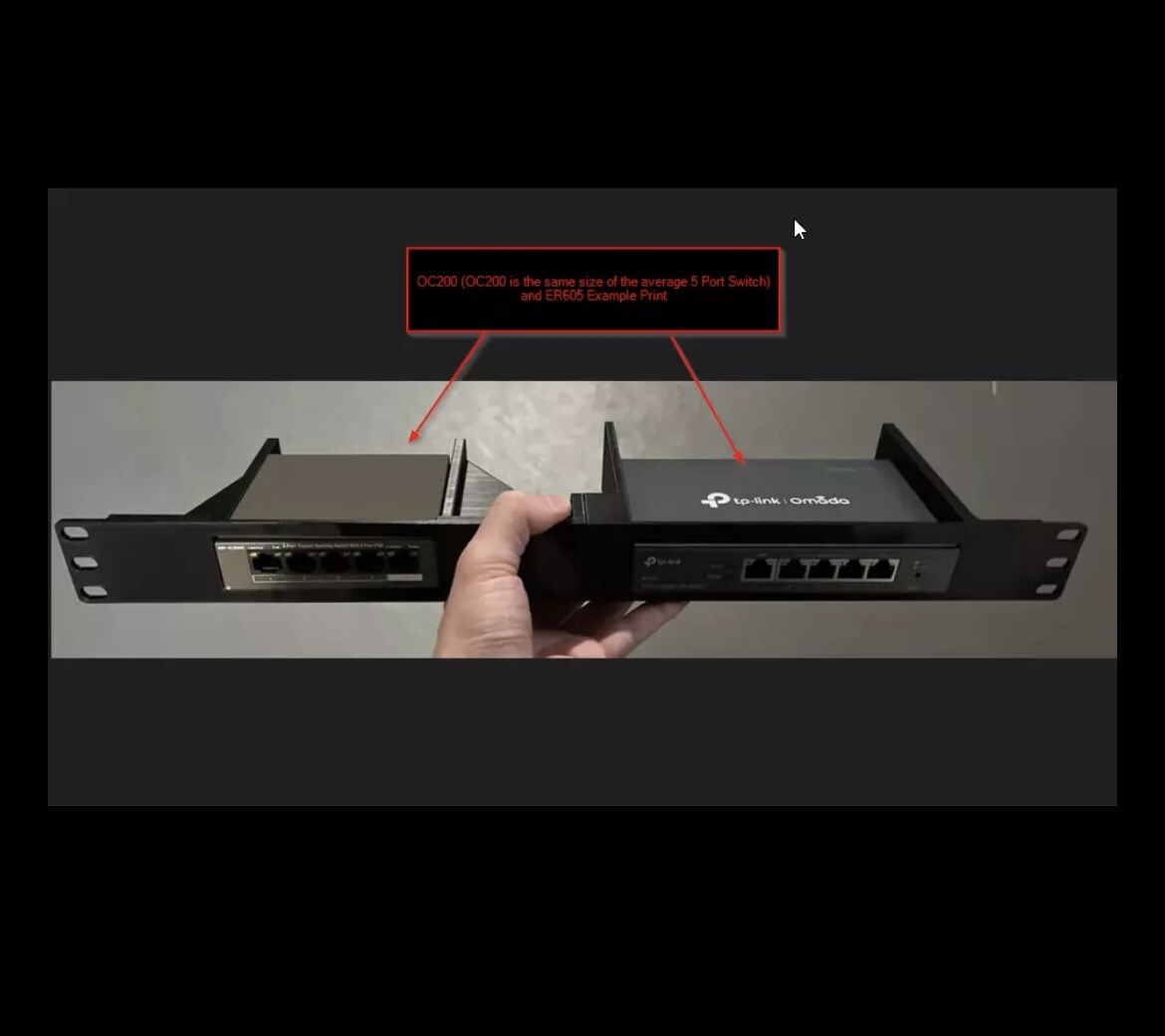 3D Printed Omada OC200 & ER605 Rack Mount