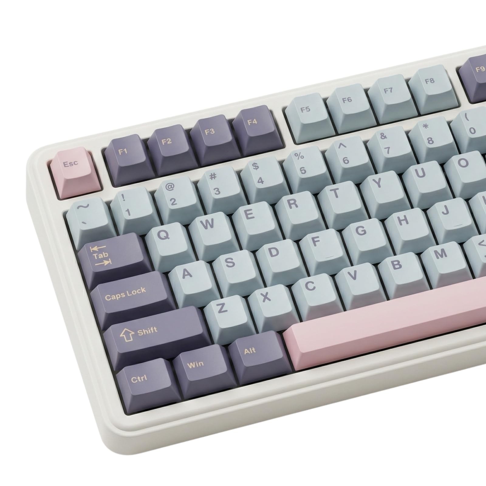 126 Keys PBT Double Shot Keycaps, Macaron Pastel Cute Keycap Set, Pink Blue Drea