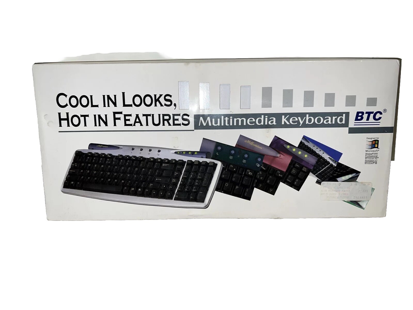 BTC Millenium 9110 104 Key PS/2 Multimedia Keyboard Under 19" Wide