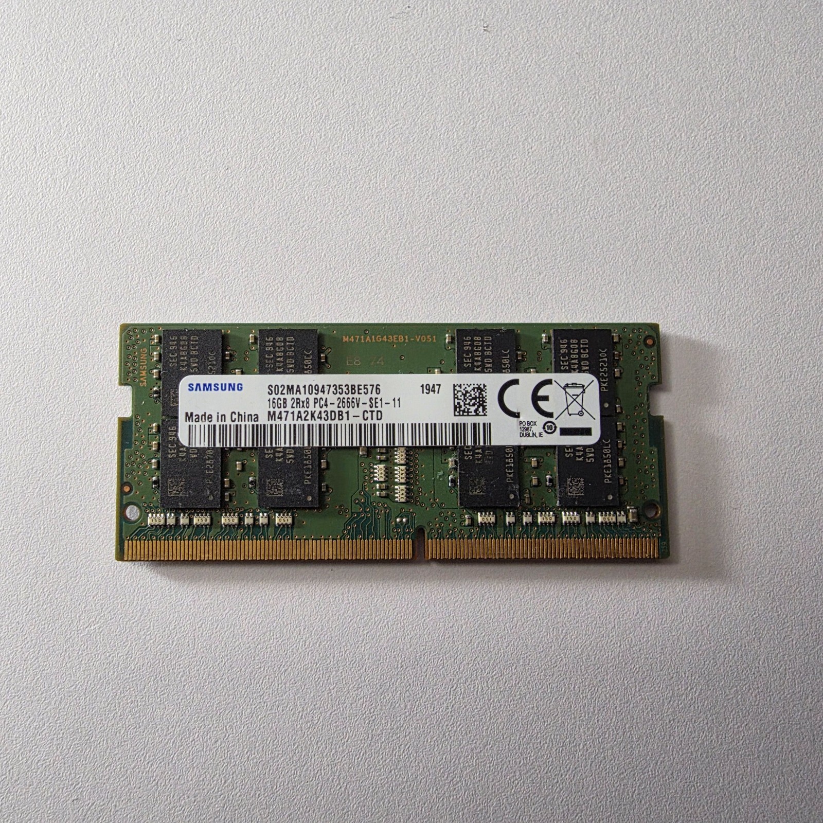 Samsung Memory Module 16GB DDR4 PC4-2666V 2666MHz