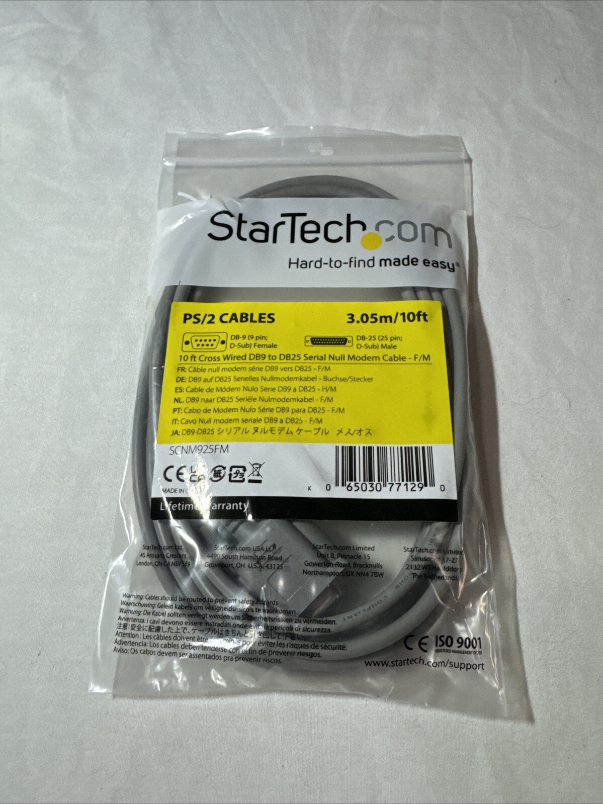 10 Ft. Cross Wired Serial/null Modem Cable Db9f To Db25m - Startech.com