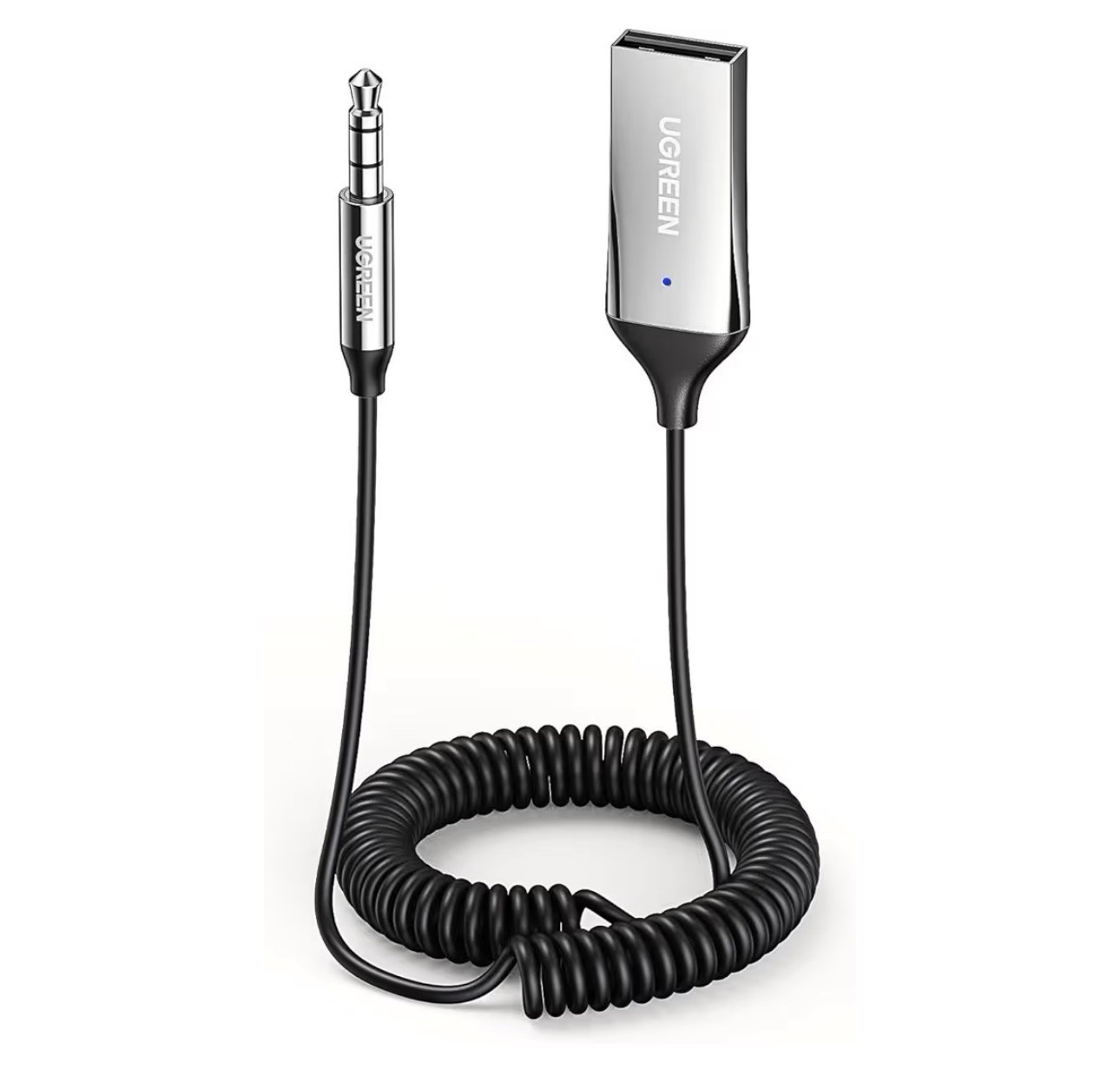 UGREEN Universal Car Bluetooth Mic Audio Receiver for Device  Silver NEW
