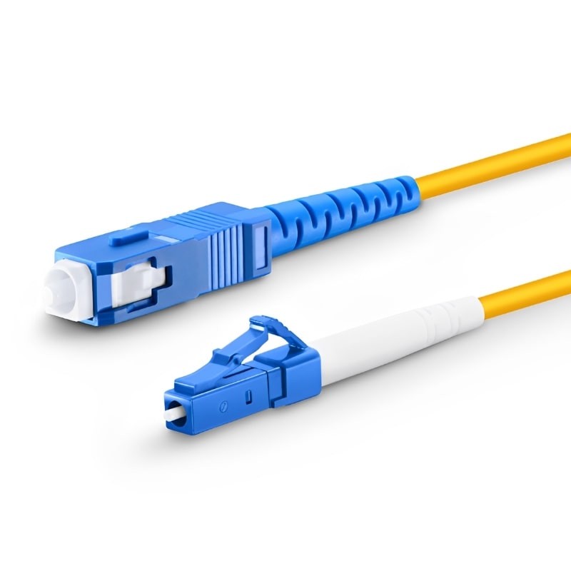 LC-SC UPC OS2 Single Mode Simplex Fiber Patch Cable | 9/125µm | OFNR Riser Rated