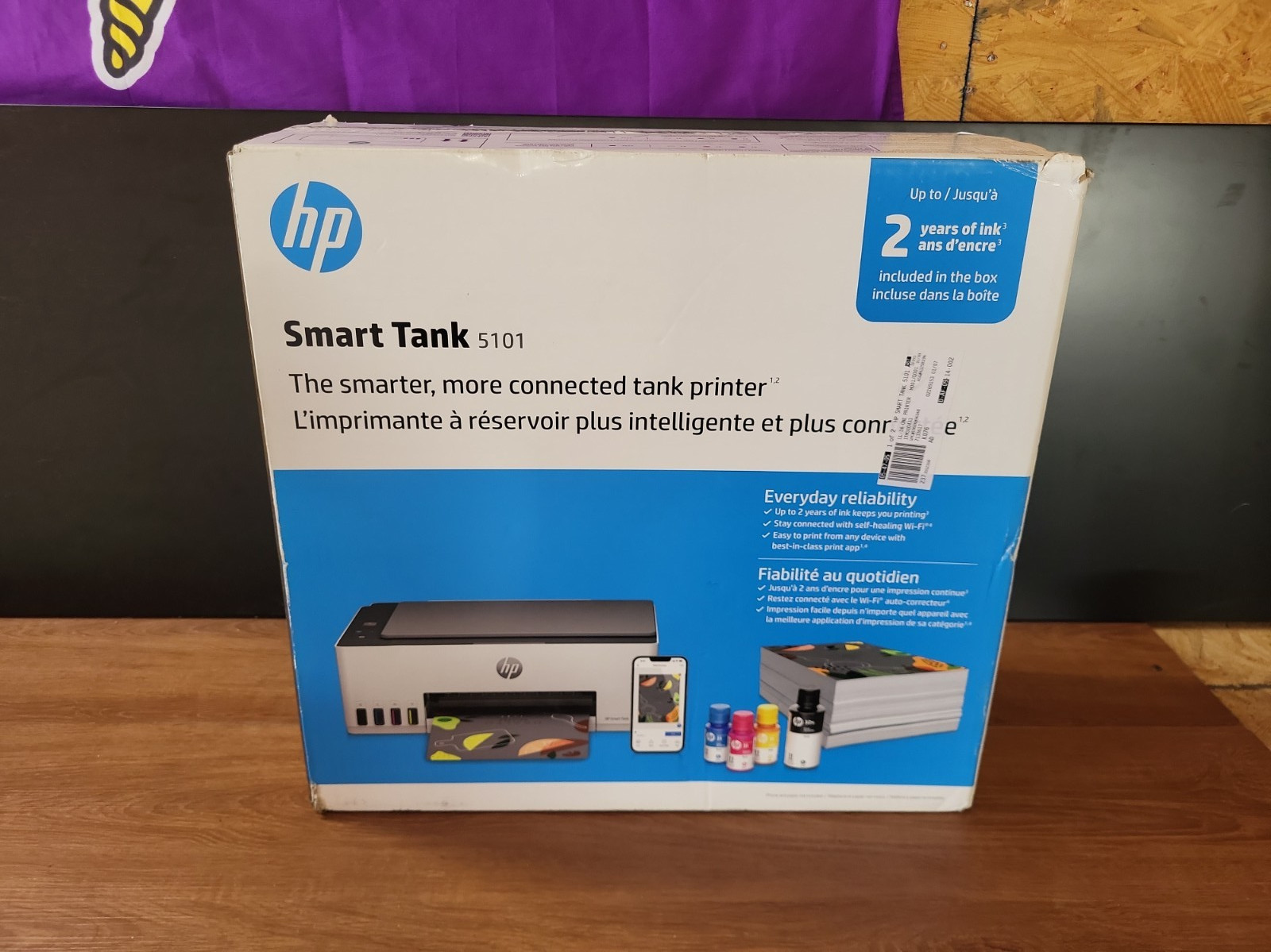 HP Smart Tank 5101 Wireless All-In-One Color Refillable Supertank Printer - NEW