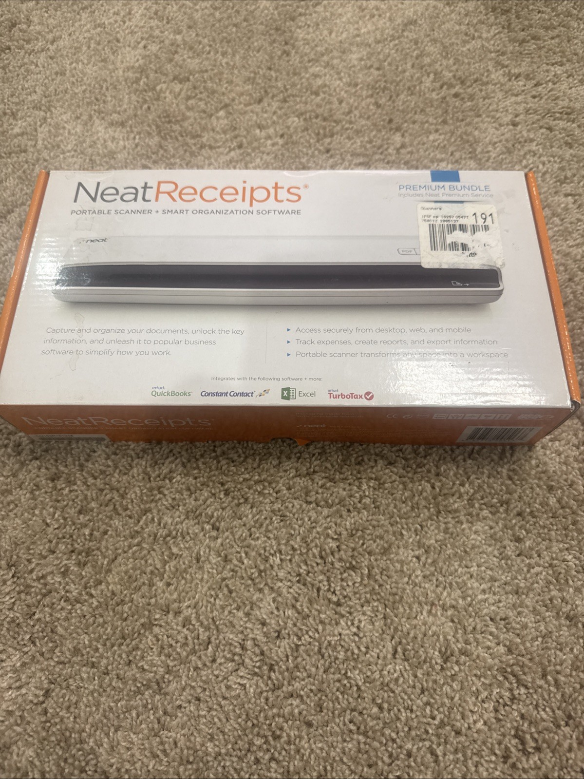 New Neat Receipts Mobile Scanner & Digital Filing System New/Open Box Fast Ship