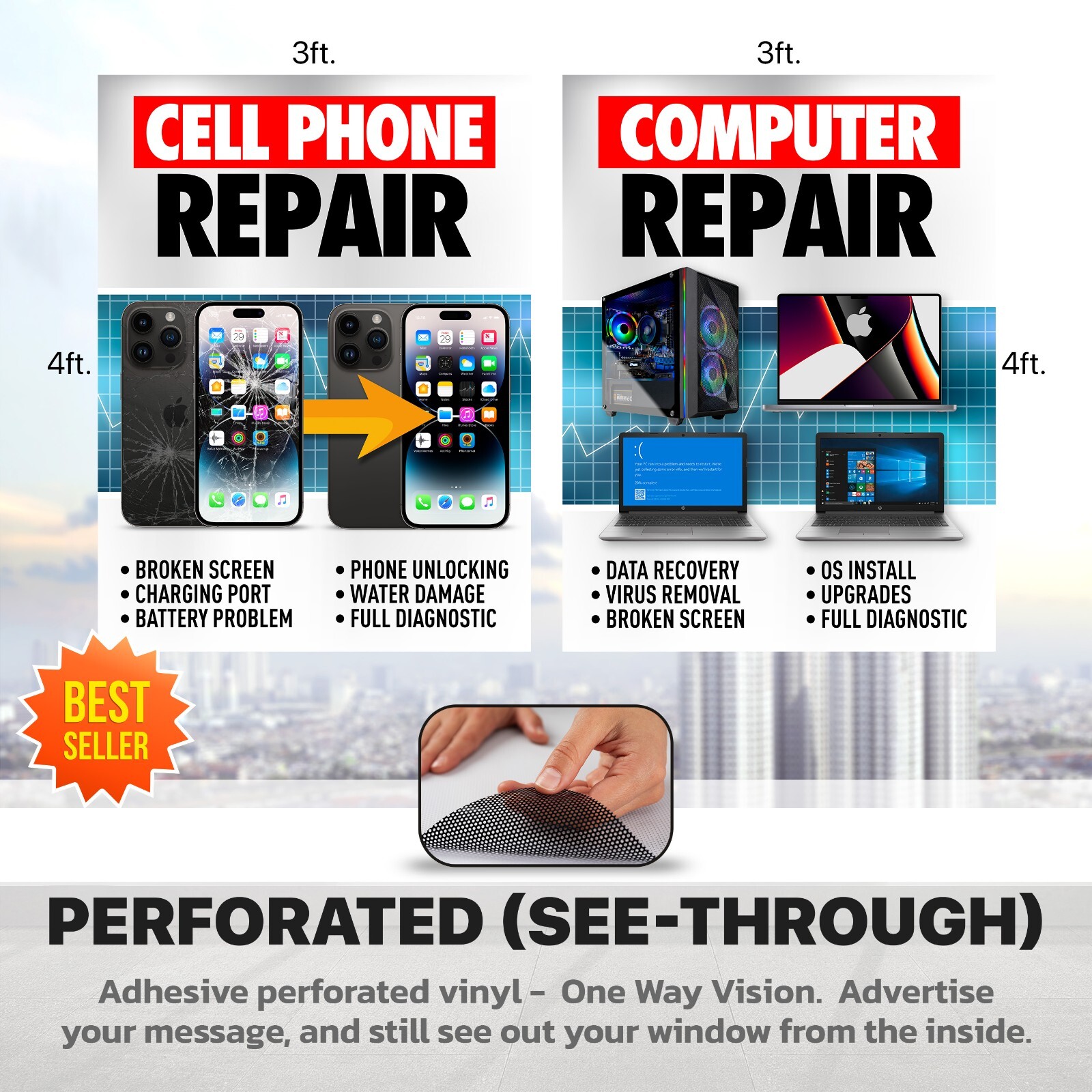 Cell Phone Smartphone Computer repair banner poster sign iphone Samsung 