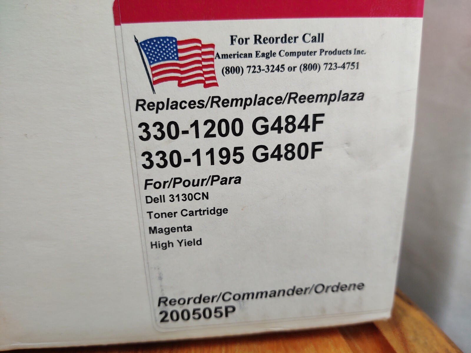  Refurbished Toner Cartridge Magenta. Replacement DELL 330-1200 (G484F) 