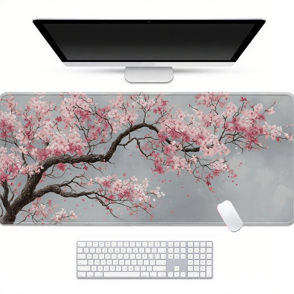 2D Flat Large Desk Computer Gaming Mouse Pad -Blossom Floral Aesthetic ,2D Flat√