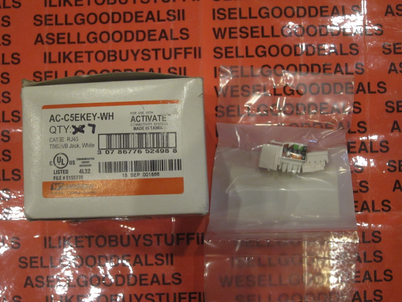Wiremold AC-C5EKEY-WH Cat 5E Universal Keystone Jack Qty 7 New