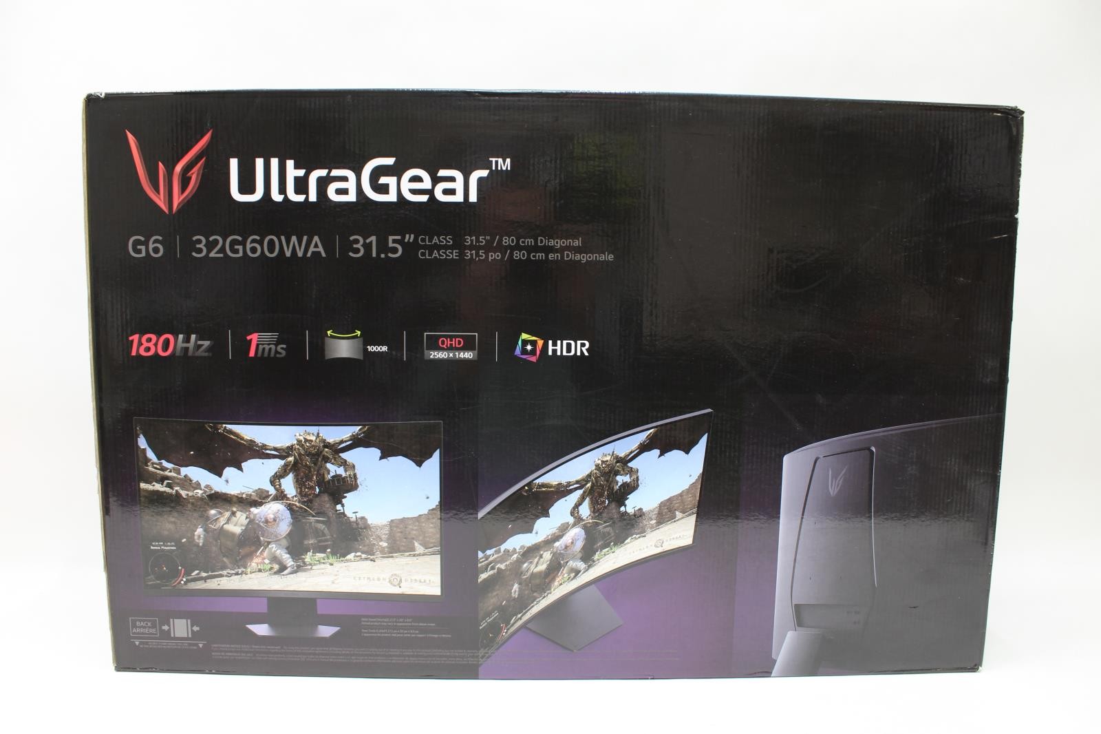 LG UltraGear G6 32" QHD 1440p AMD Curved Gaming Monitor, 32G60WA-B