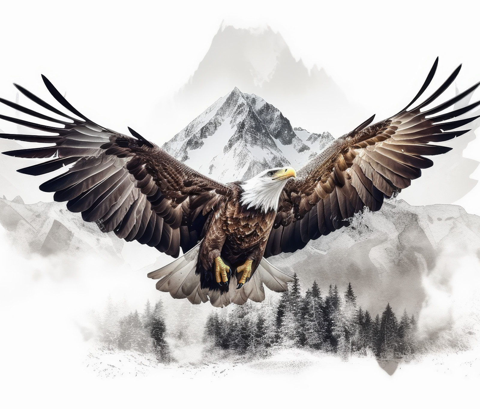BALD EAGLE WILD ANIMAL COLLECTION MOUNTAINS COMPUTER MOUSE PAD 9.25 X 7.75 INCES