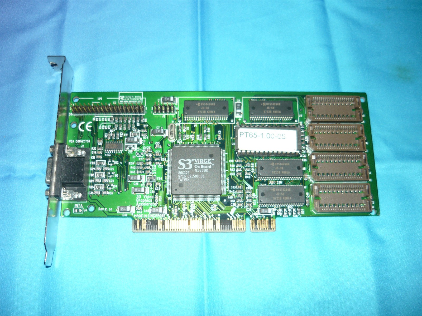Vintage S3 Virge PCI Video Card PT65 3D Video Graphics Accelerator 2MB Used