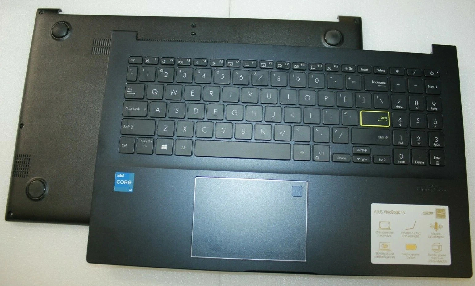 OEM Asus Vivobook F513EA / F513E Palmrest w/ Keyboard + Bottom Case 13N1-BBM0301
