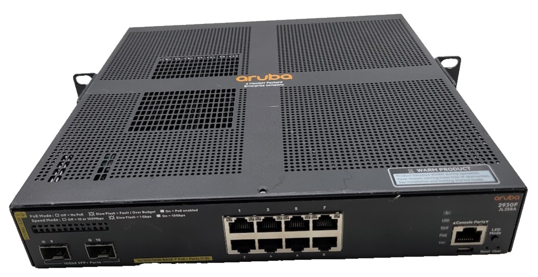 HPE Aruba JL258A 2930F 8-Port PoE+ 2SFP Network Switch NO ADAPTER