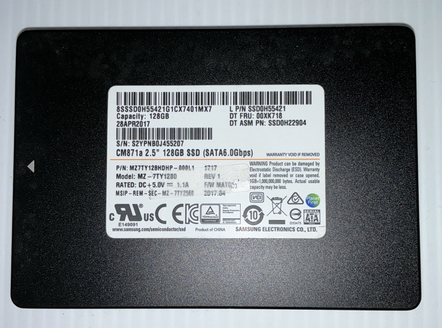 Samsung | MZ-7TY1280 | 128GB 2.5" SATA3 Solid State Drive SSD