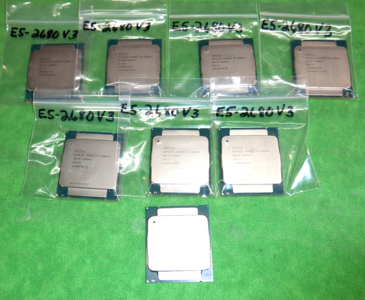 Intel Xeon E5-2680 V3 CPU Processor 12 Core 2.50GHz SR1XP      LOT OF 8 PCS