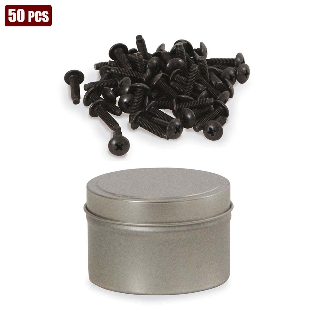 50 Pcs 12-24 x 3/4" Thread Rack Mount Screws Bolts Oxide with Wax Finish Black