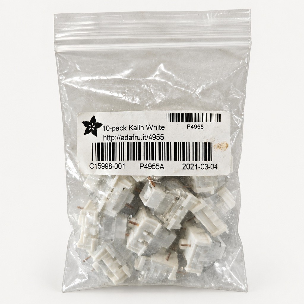 Kailh White Clicky Mechanical Keyboard Switches in Adafruit 4955 Bag