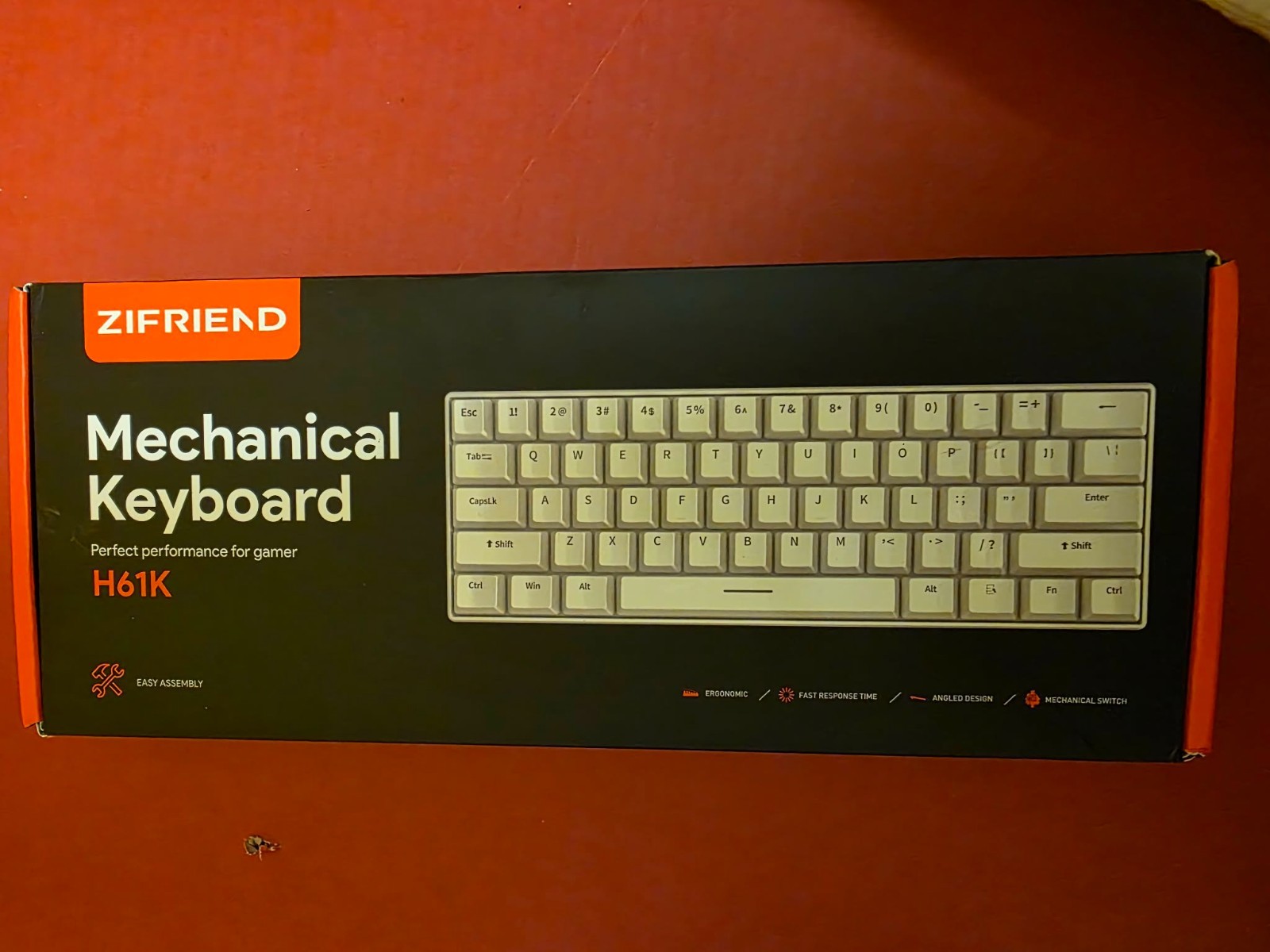 Zifriend H61K Mechanical Gaming Keyboard – 61 Keys, Compact 60% / RGB NIB