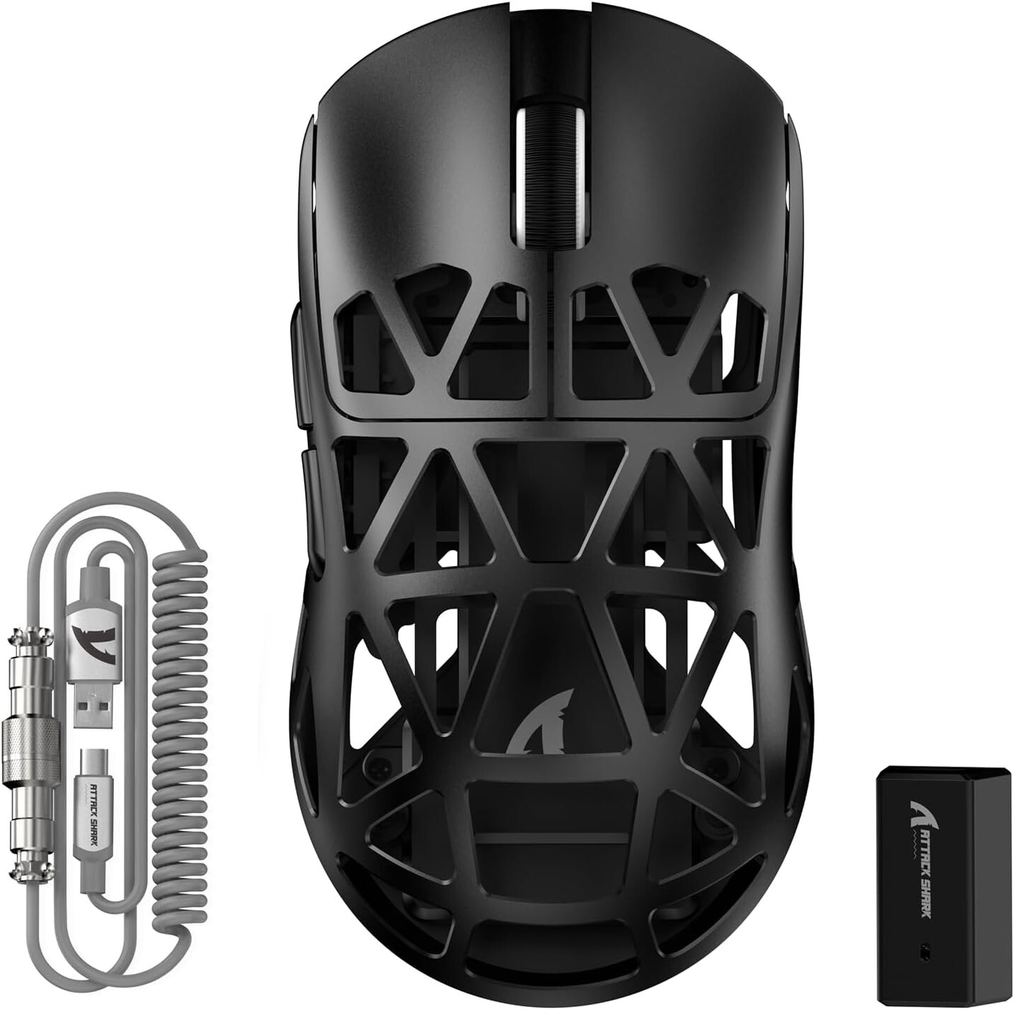 ATTACK SHARK R2PRO Magnesium Alloy PAW3950  Mouse 8K with Mouse Coiled Cable