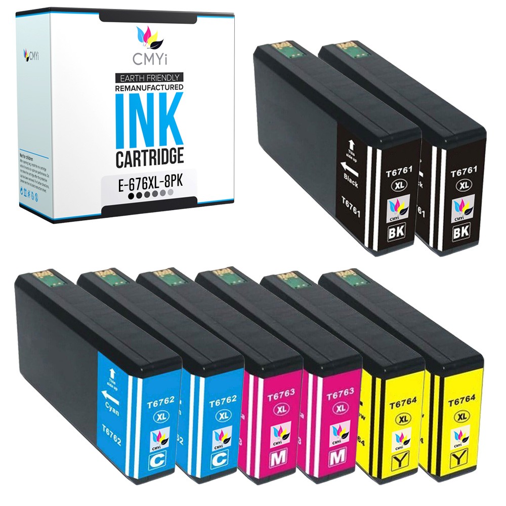 CMYi 8PK Compatible T676XL Ink Cartridge for Epson WorkForce Pro WF-4020 WF-4023