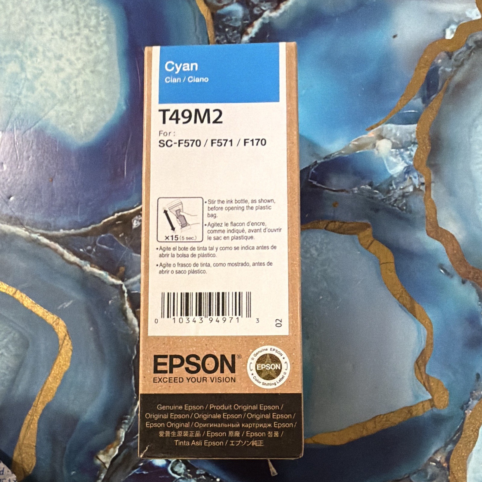 Epson T49M2 Cyan SC Ink Bottle for Epson SC-F570 F571 F170 Printer Ink