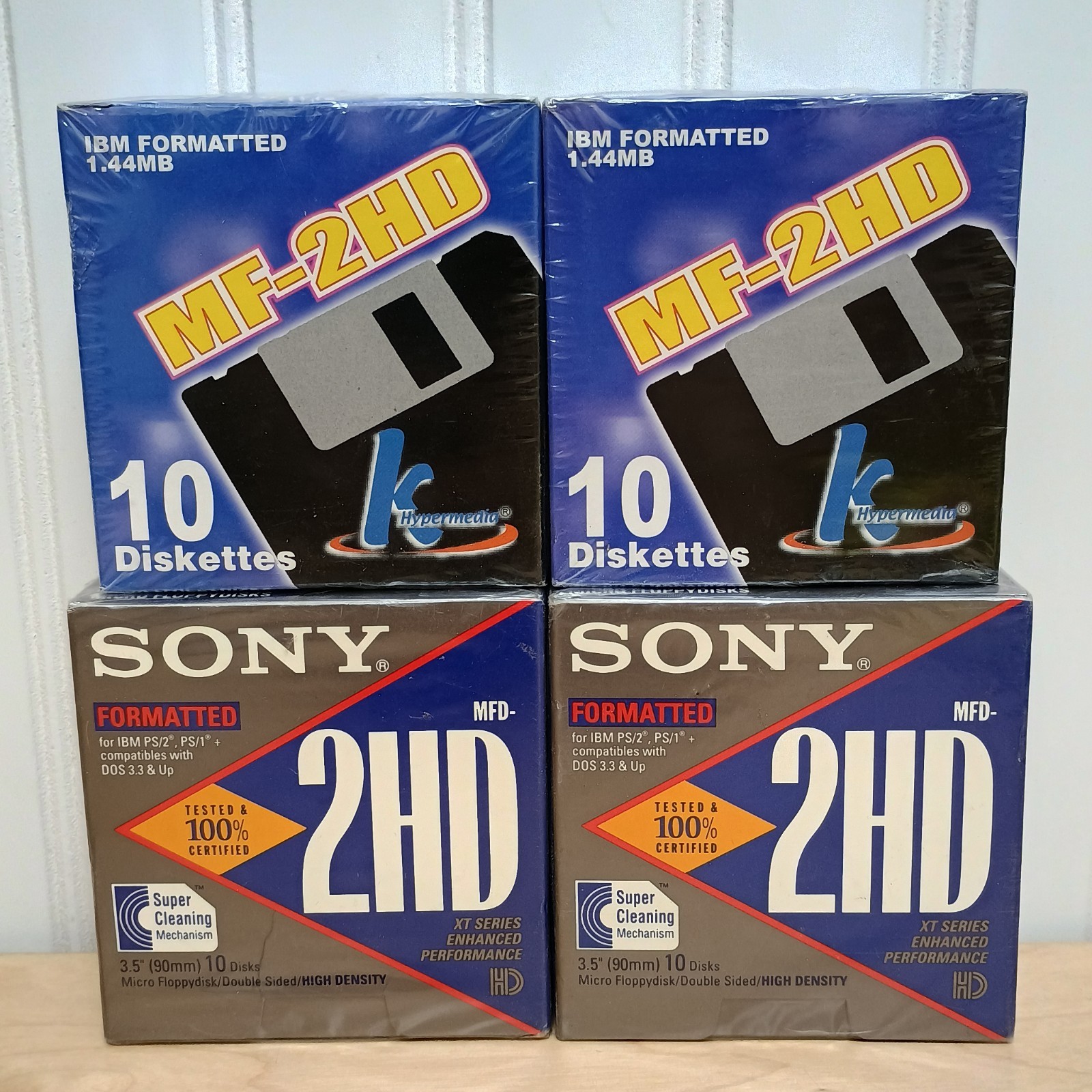 SONY Micro 3.5" Floppy Disc IBM Formatted 10MFD-2HD High Density Lot Of 4