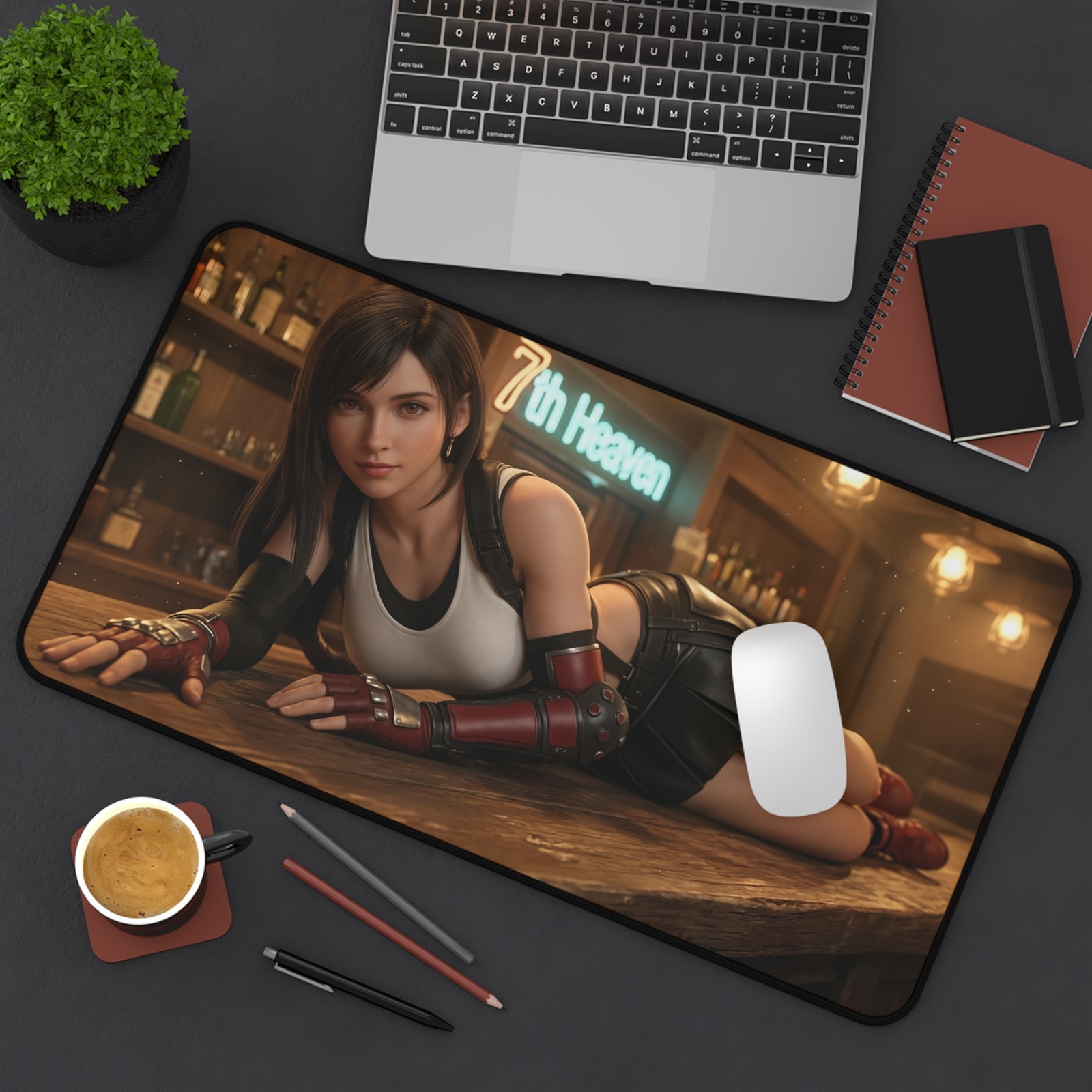 Tifa Lockhart Desk Mat, Final Fantasy VII Mouse Pad, RPG Heroine Desk Decor
