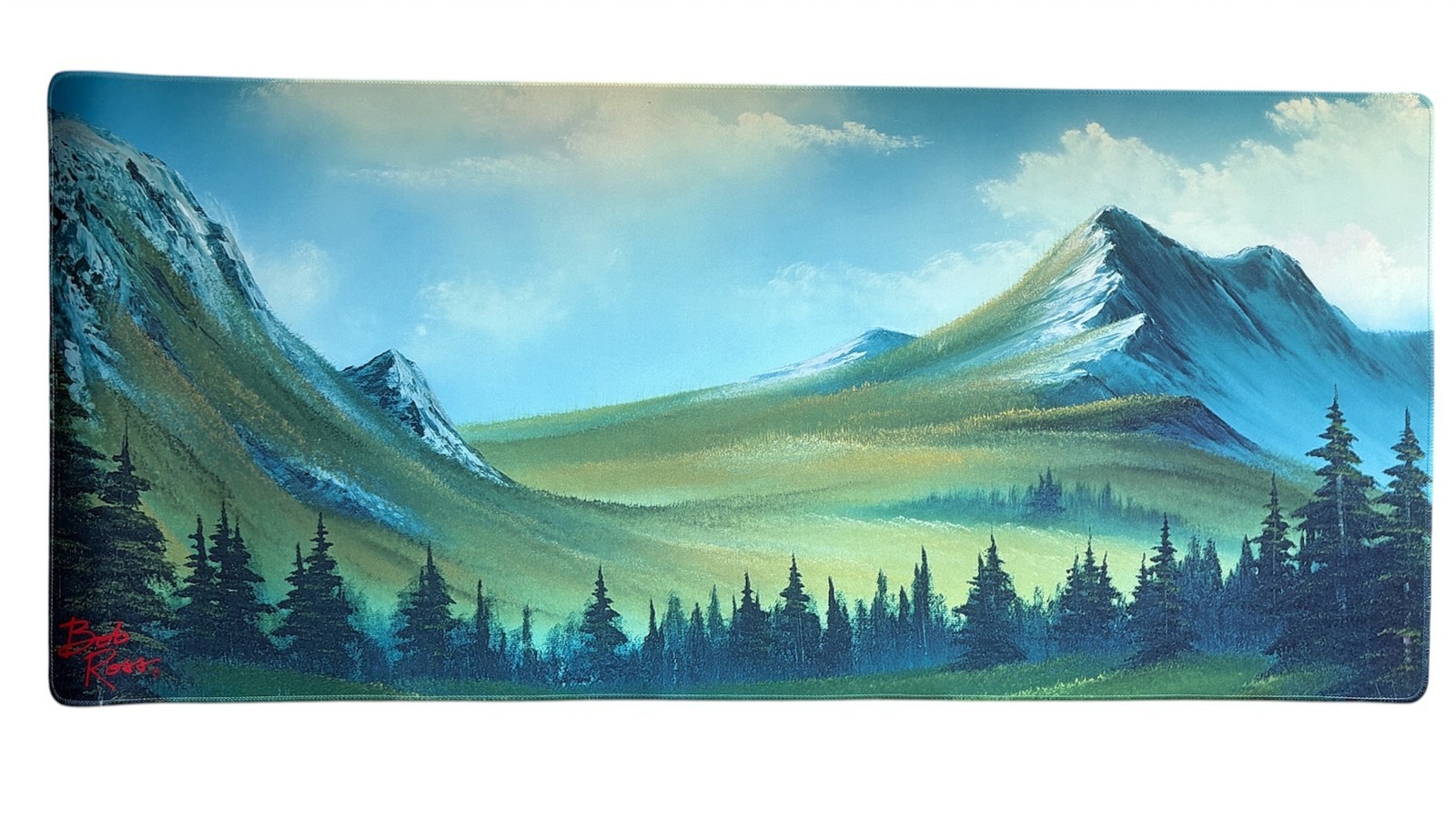 XXL Gaming Mouse Pad Bob Ross Mountain Lake Desk Mat 35.5x15.5 Non Slip