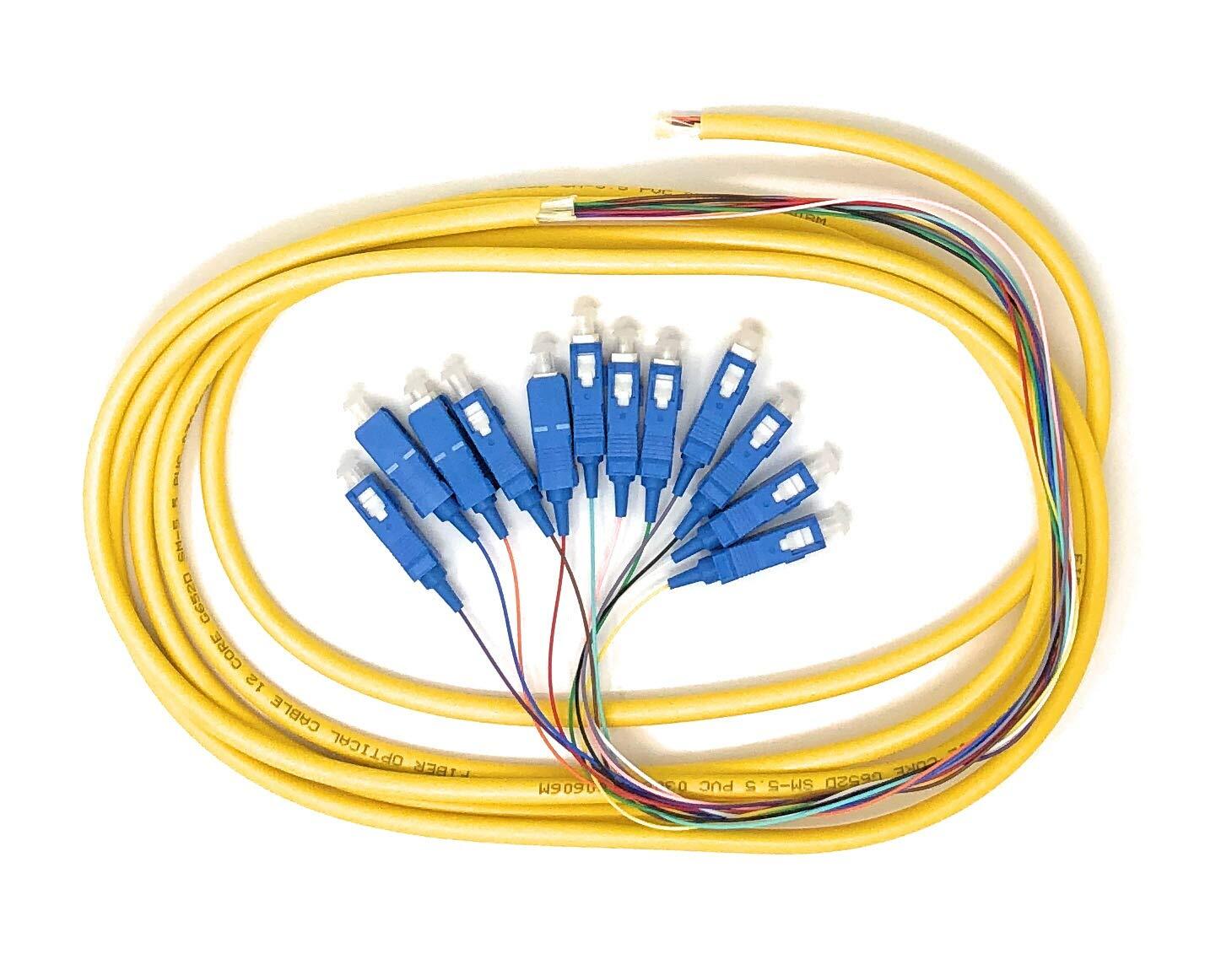 12 Strand Singlemode SC UPC Fiber Pigtail 3M for Splice Fiber Optic Patch Cable
