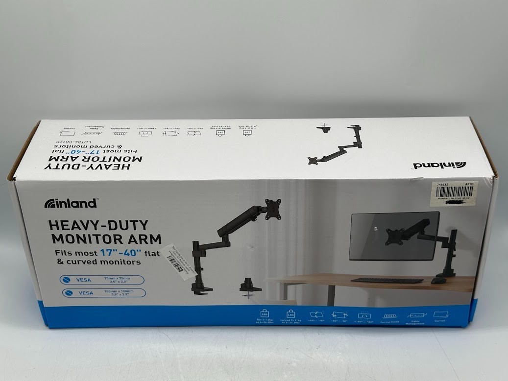 Inland Single Screen Pole-Mounted Heavy-Duty Mechanical Spring Monitor Arm