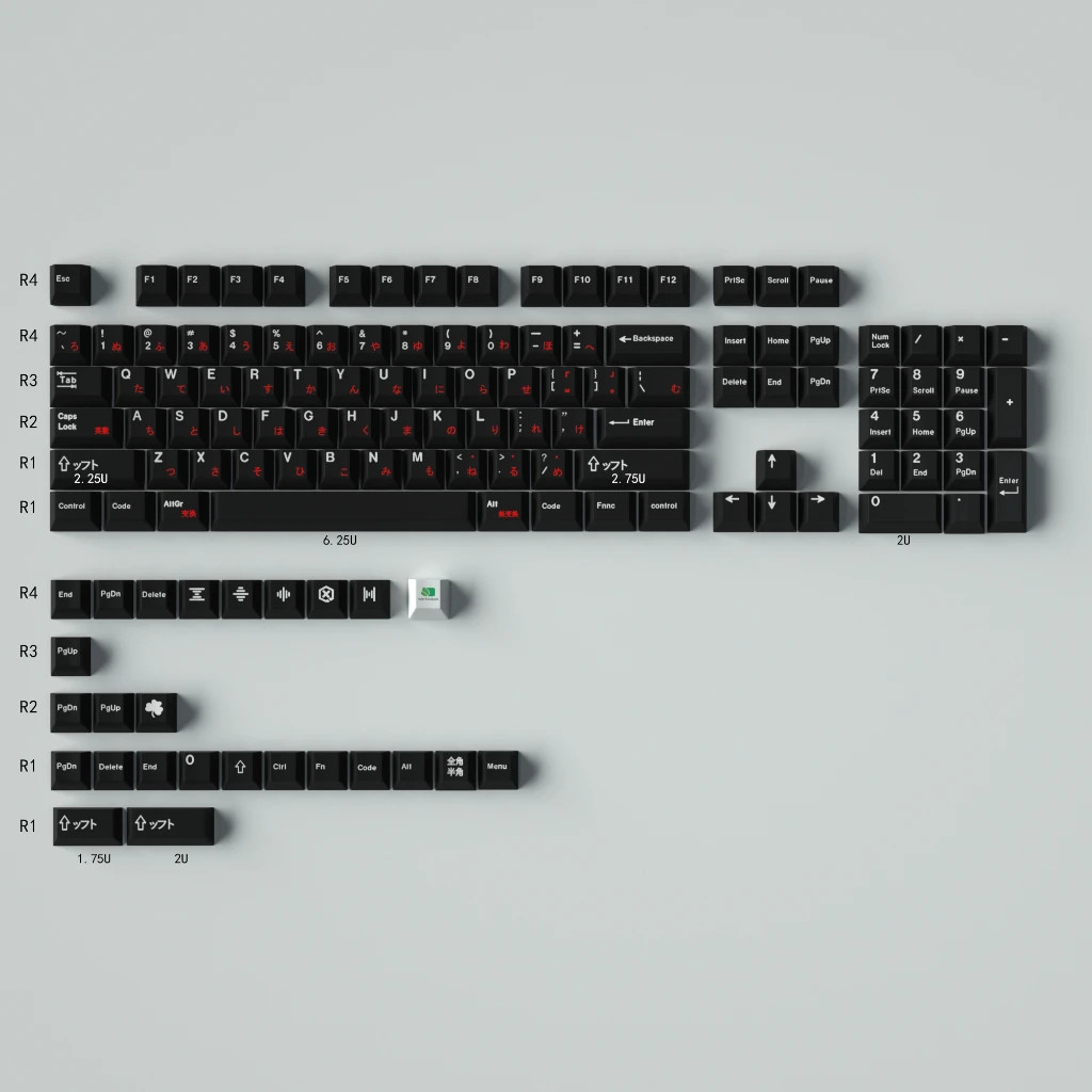 GMK WOB Red Cyrillic PBT 129 Keys Cherry Profile Keycaps Mechanical Keyboard
