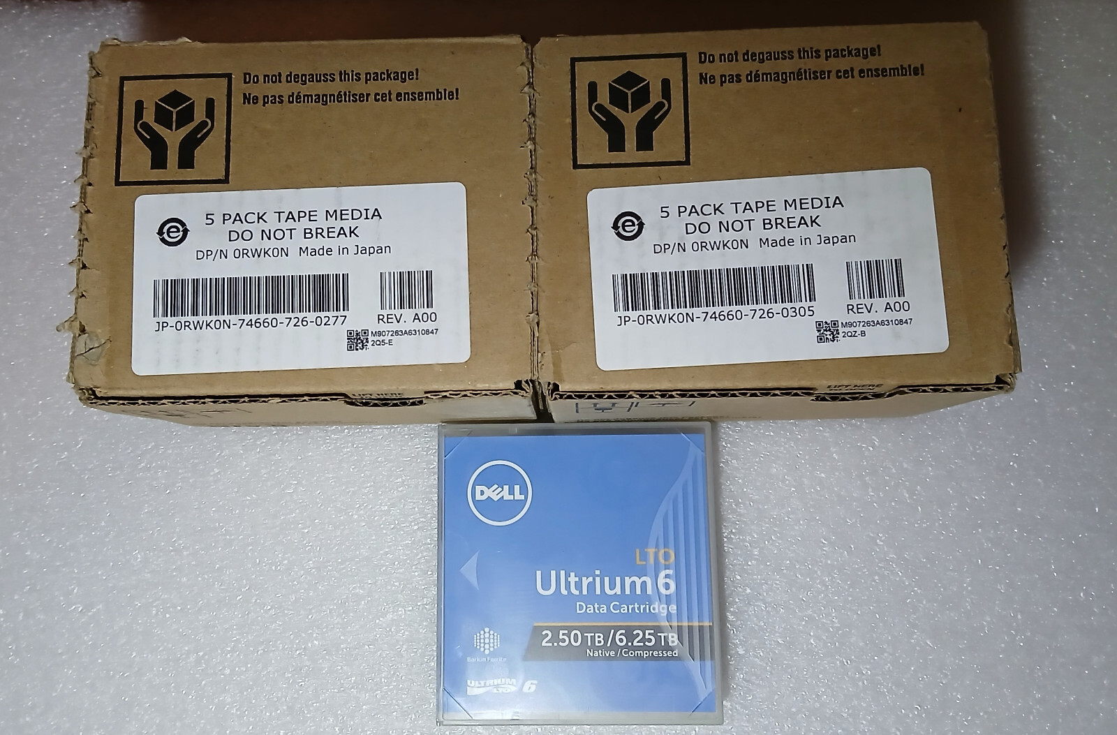 NEW - Dell 3W22T LTO-6 Tape Media P/N 03W22T (Qty 10 Pieces) 10 pack LTO6 0RWK0N
