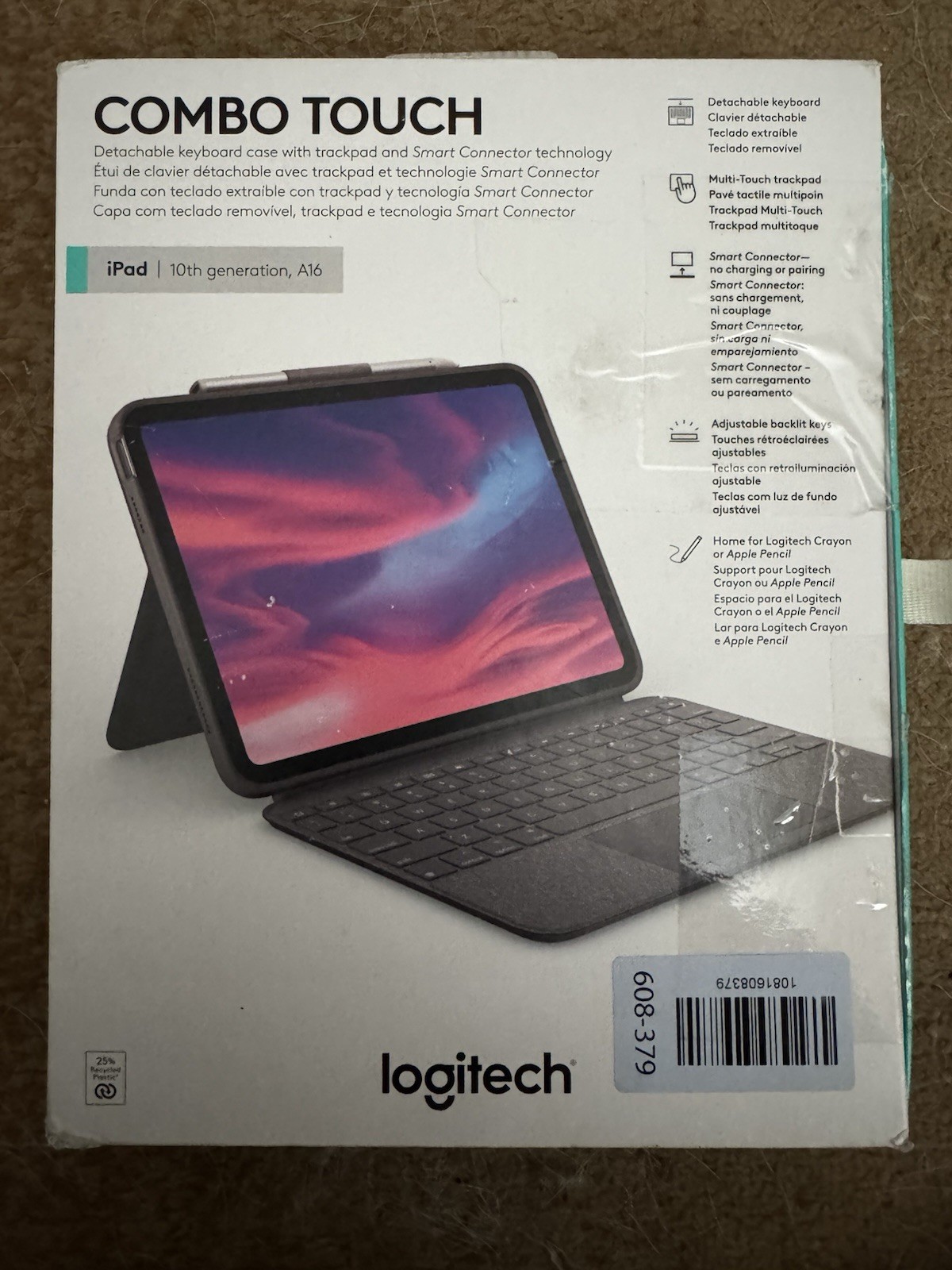 Logitech Combo Detachable Keyboard Case for iPad 10th Gen Oxford Gray