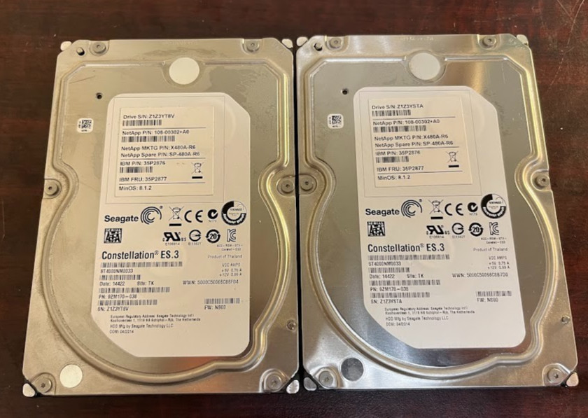 Lot of 2 Seagate 1TB 3.5" SATA HDD ST1000NM0033 NetApp X480A-R6 SP-440A-R6