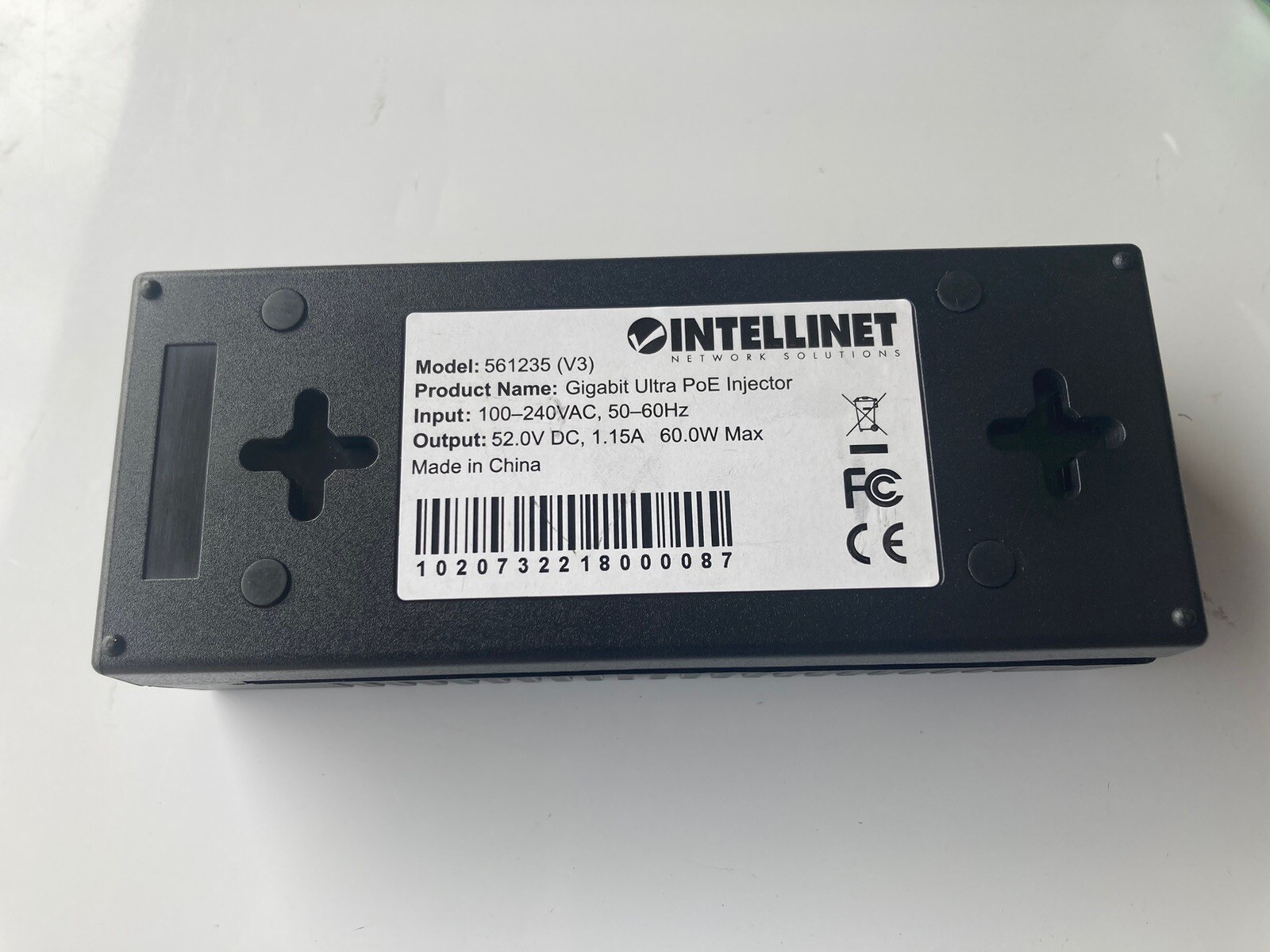 Intellinet Network 561235 IPI-60G Gigabit Ultra PoE Injector 1x 60 W Port