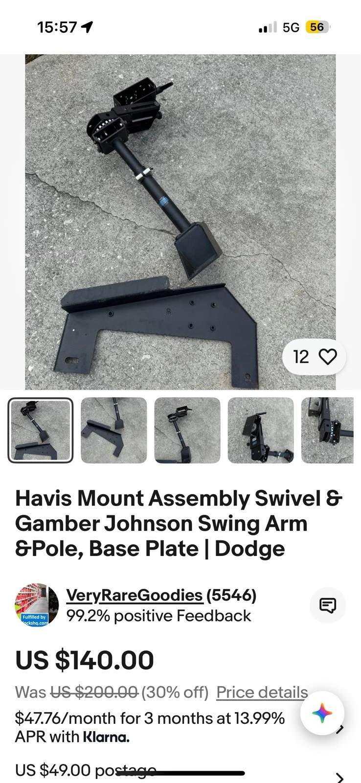 One Lot of Misc Havis Mount Components - 8 items (see list in description)