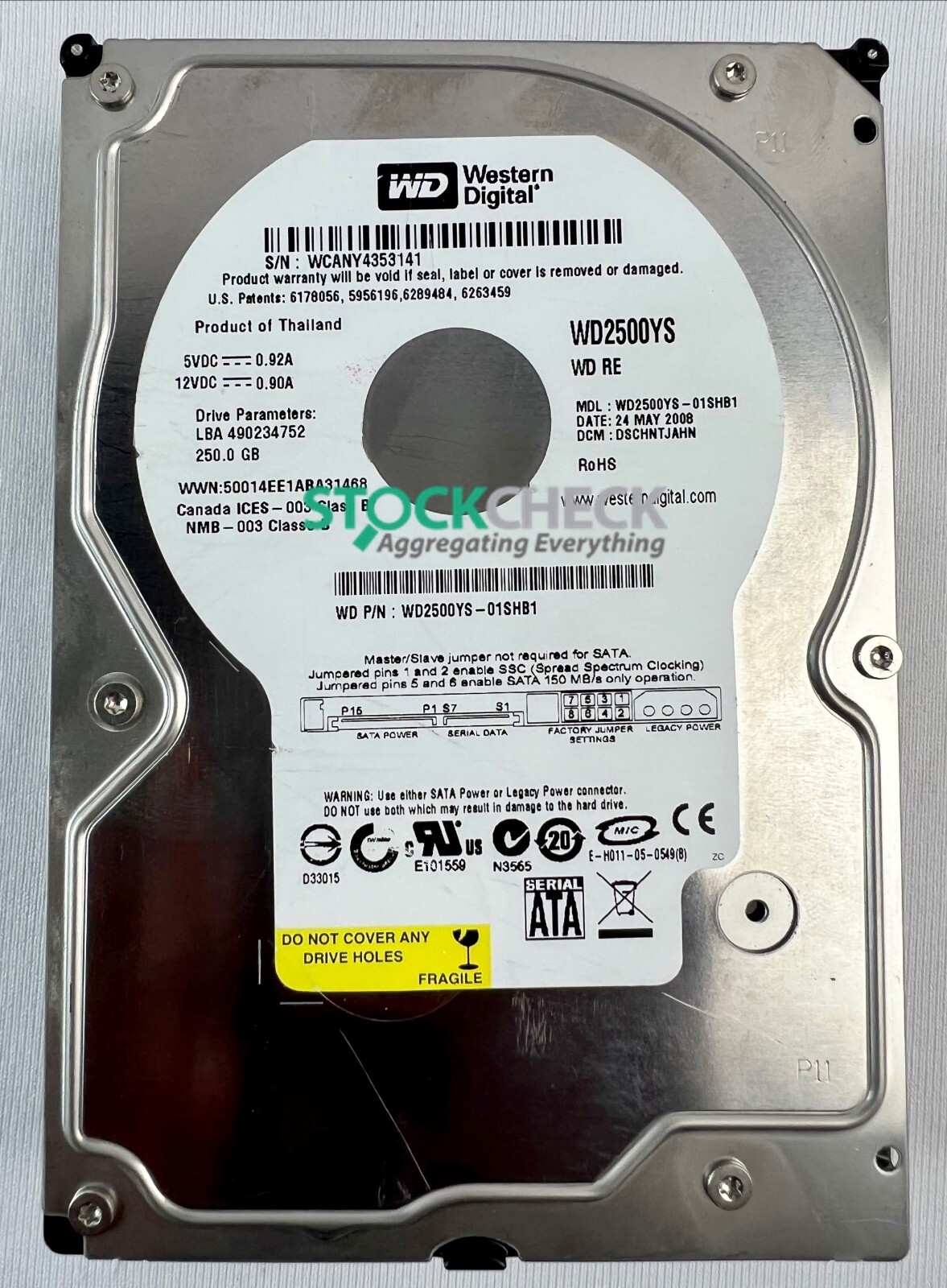 Western Digital WD2500YS-01SHB1 Hard Disk Drive