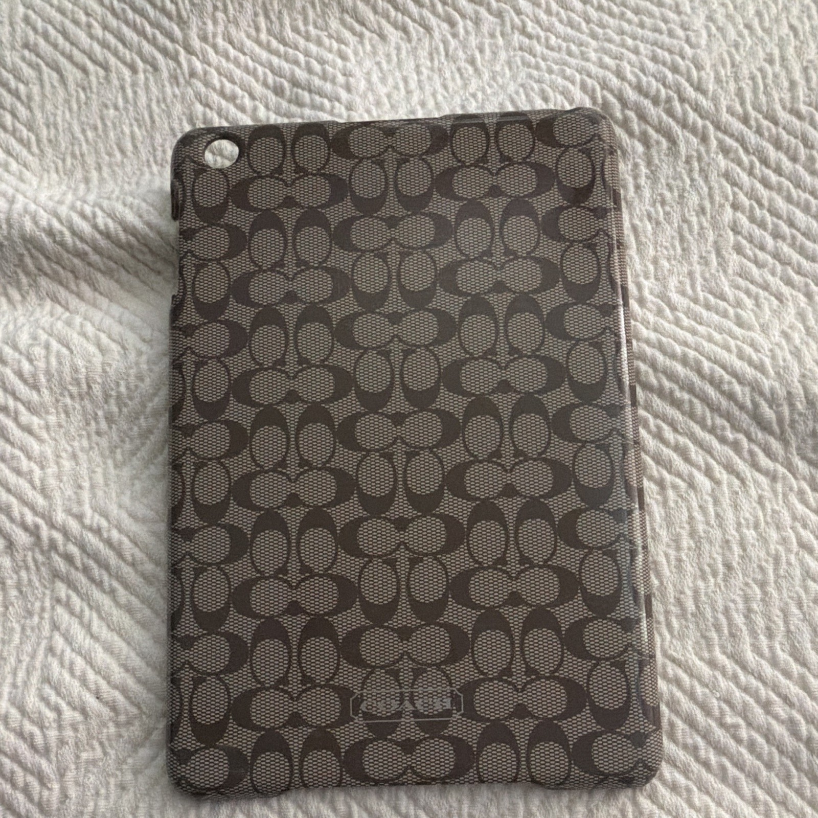 Coach Signature Slim Back Cover Tablet Case Brown/Tan 8" x 5"